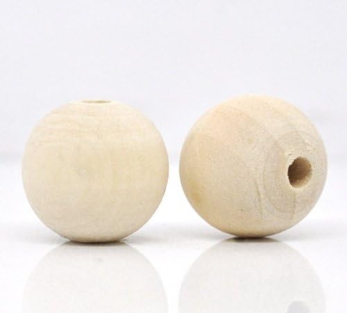 6pcs 22mm Natural Ball Wood Spacer Beads