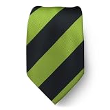 XLS-ADF-412 - Avocado Black - Extra - Long College Stripe Tie