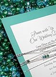 Wedding Invitations Kit: Tiffany Blue with Ocean Glass Beads