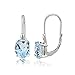 Sterling Silver Blue Topaz Oval Leverback Earrings