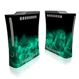 Dark Emerald Crystal Design Xbox 360 Front Panel Protector Skin Decal Sticker