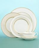 Martha Stewart Collection with Wedgwood French Knot Rim Soup Bowl in Gold, 9