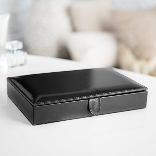Leather Jewelry Box with Snap Closure - 10.25W x 1.75H in.