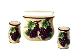 Review KMC  / 3pc Table Set, Napkin Salt & Pepper Shakers GRAPES 3-DIMENTIONAL