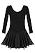 Arshiner Girls Kids Classic Long Sleeve Leotard Dance Ballet Tutu Dress,Black,130(Age for 5-6Y)