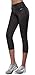 Women's Activewear Yoga Pants High Rise Slim Fit Tights Cropped Capris,Medium / 8/10,Black Grey