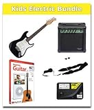 NEW 3/4 Size Beginner Black Electric Guitar with Amp and Accessories