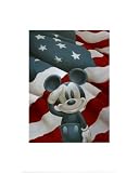 Micky salutiert vor der amerikanischen Flagge , 28x36