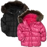 ＧＡＰ ギャップ ベビー baby GAP  kids ファー 取り外しOK ダウン ジャケット（ピンク・ブラック）【月齢：1歳～3歳】（並行輸入品） (12-18M(1歳～1歳半), ブラック)
