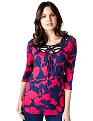 Per Una Cutwork Neckline Abstract Print Tunic