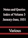 Notes and Queries, Index of Volume 3, January-June, 1851