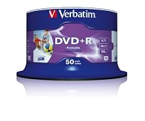 Verbatim DVD+R 16x Speed 4,7GB Printable 50er Spindel DVD-Rohlinge