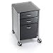 Innovex Glass Mobile Filing Cabinet, Black
