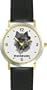 Cairn Terrier (SC) Dog - WATCHBUDDY� DESIGNER DELUXE TWO-TONE THEME WATCH - Arabic Numbers-EVENING TWILIGHT STYLE - Gray Dial with Black Leather Strap-Women's Size-Small
