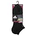 adidas womens Cushioned No Show Socks (3-Pair), Black/ Black, Medium