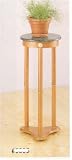 Oak Finish Plant Stand w/ Green Marble Top