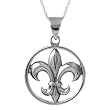 Sterling Silver Fleur de Lis Hypoallergenic Nickel-free .925 Stamp Necklace