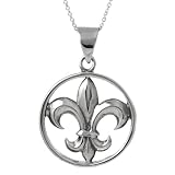 Sterling Silver Fleur de Lis Hypoallergenic Nickel-free .925 Stamp Necklace
