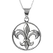Sterling Silver Fleur de Lis Hypoallergenic Nickel-free .925 Stamp Necklace