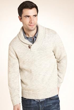 North Coast Pure Cotton Shawl Collar Jumper