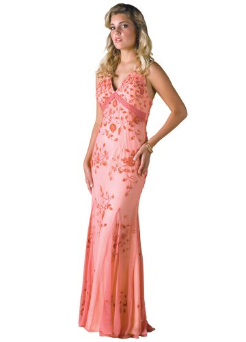 Formal Evening Gown. Silk Beaded Tank Dress for Prom, Party, Wedding by Sean Collection (50114)