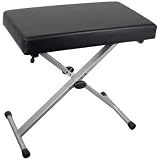 Adjustable X style Keyboard Bench - Black / Silver
