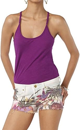 Juicy Couture Women's Multicolor Scenic Tropical Print Denim Shorts