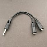 3.5mm Stereo Audio Headphone Y Splitter Cable - Black