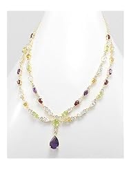 Amethyst Necklace In 92.5 Sterling Silver
