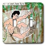 Londons Times Famous People Places Books Cartoons - Tarzan and Jane Eyre - Light Switch Covers - double toggle switch