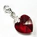 Sterling Silver Swarovski Crystal Siam Red Heart title=