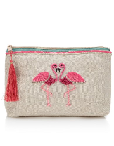 Accessorize Womens Gemma Flamingo Makeup Bag