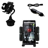 Auto Cup Holder with Car Charger for the Motorola Droid X – uses Gomadic TipExchange Technology