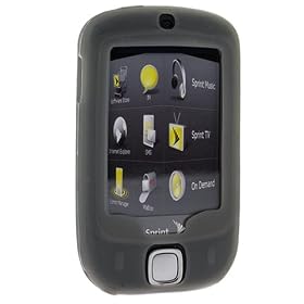 HTC Touch P3450 Smartphone Accessory Bundle Kit - Smoke Flexible Soft Silicone Skin Case + Premium Clear Reusable LCD Screen & Body Protector with Lint Cleaning Cloth By Ikross