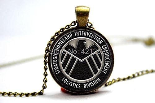 Pretty Lee 2015 Fashion Agents Of Shield Or Captain America Inspired Pendant Necklace Glass Photo Cabochon Necklace Vision 3 Christmas gift