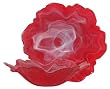 Colorful Art Glass Flower Shaped Scarlet Red Bowl 8"D, 2.5"H Set of Two