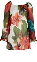 Floral Print Shirred Bell Sleeves Long Sleeves Chiffon/Polyester/Spandex/Viscose  Dress