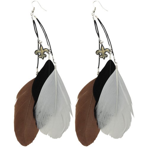 New Orleans Saints Team Color Feather Earrings
