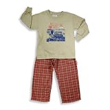Mis Tee V-Us - Toddler Boys Long Sleeve Pant Set, Tan, Red