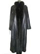 Butter Lambskin Leather Embroidered Coat w/Fox Tuxedo & Collar