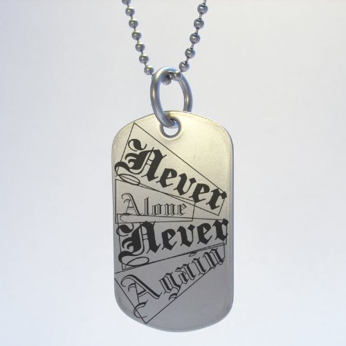 Narcotics Anonymous Never Alone Never Again Dog Tag Necklace
