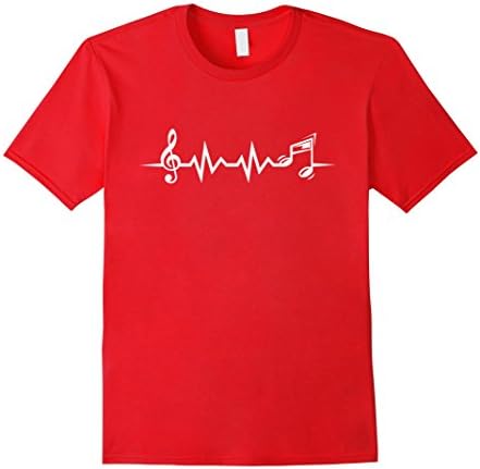 Men's Music heartbeat - treble clef shirt - Music fans Medium Red