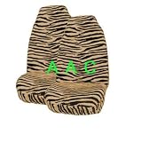 Set of 2 Universal-fit Animal Print Front Bucket Seat Cover - Tiger
