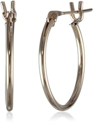 Duragold 14k Yellow Gold Polished Hoop Earrings, (0.6" Diameter)