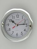 Quartz Small Silent Sweep Wall Clock Silver QS-6119-S 6" 15cm