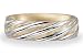 BENCHMARK 14K Two-Tone White and Yellow Gold 6mm Carved Ring (Sz 4 - 8)