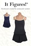 It Figures! Hip Hider Collection Color Block 2-Piece Skortini (Tank and Shorts) Swimsuit RETAIL VALUE $115 by 