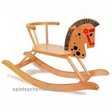 Holz-Schaukelpferd mit R&uuml;ckenlehne