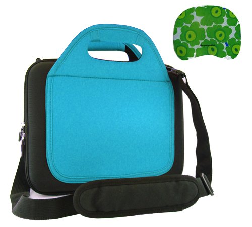 Blue Neo Cube Series Protective Hard Shell Carrying Case with Adjustable Shoulder Strap for MOTOROLA XOOM Android Tablet (Wi-Fi) + Bestpricecenter Mouse Pad
