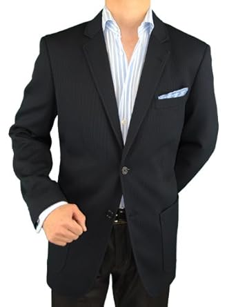 Modern Fit Men's Blazer 2 Button Coat Navy